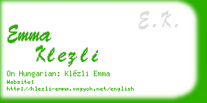 emma klezli business card