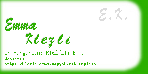 emma klezli business card